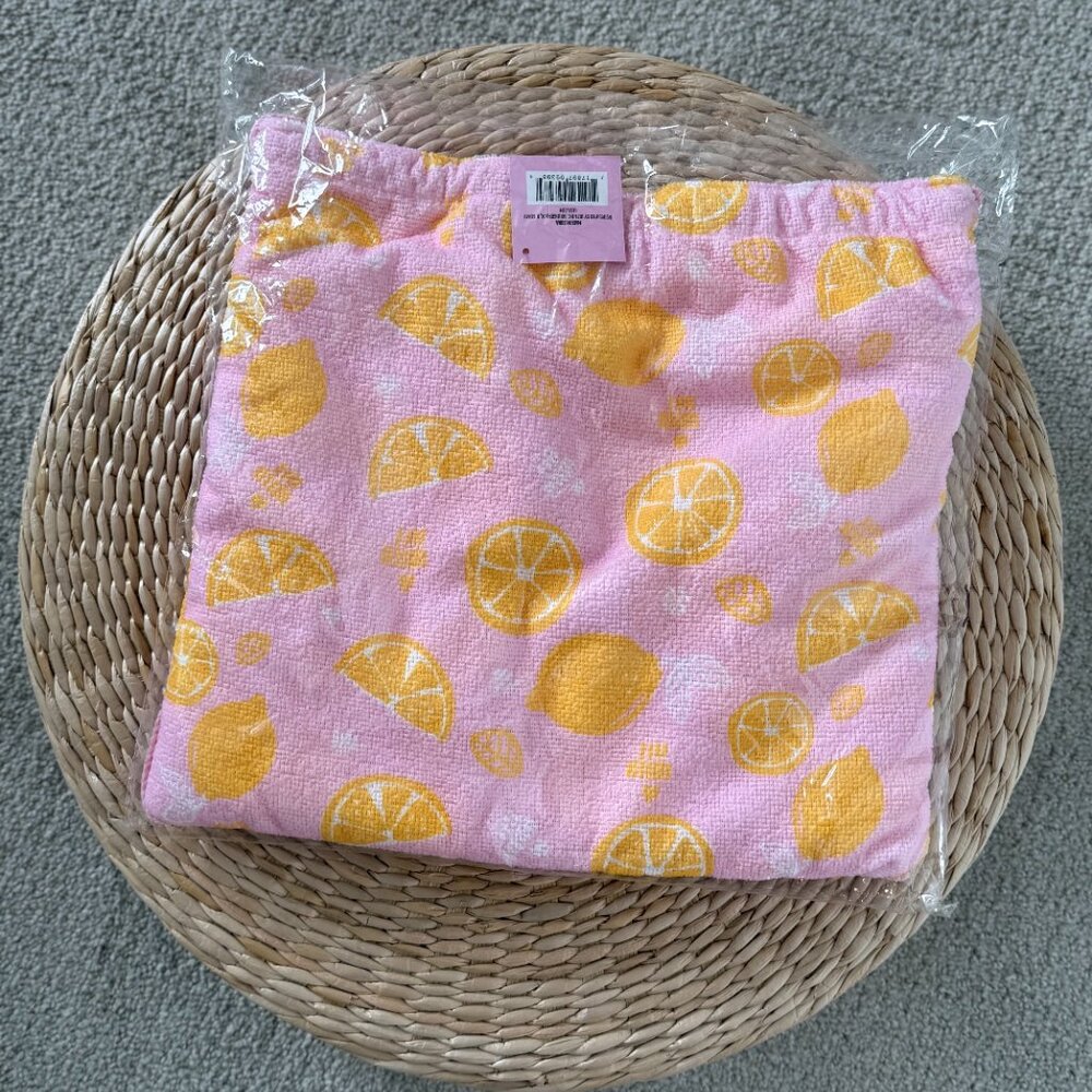 Ulta Pink Lemon Print Towel & Bag Set
